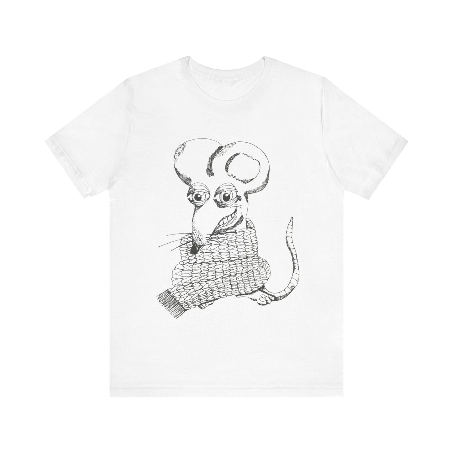 Knit Scarf Rat Graphic Nonsense Unisex Jersey Short Sleeve Tee