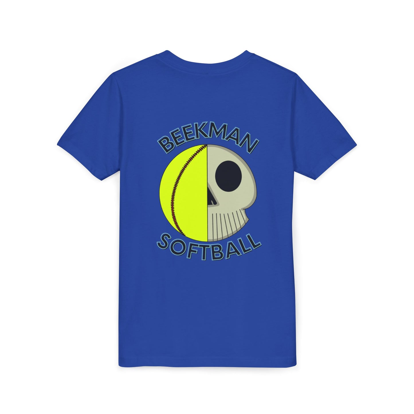 Beekman Softball Skull Youth Tee - Back Design
