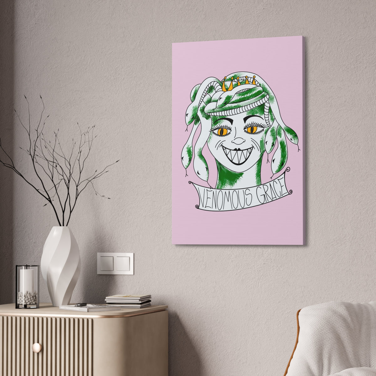 Venomous Grace Stretched Canvas Wall Art