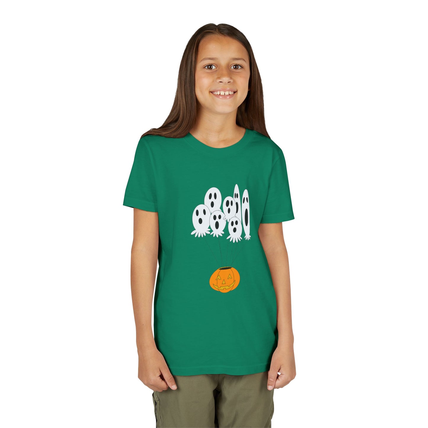 Halloween Ghost Boo-quet Jack O' Lantern Youth Graphic Tee