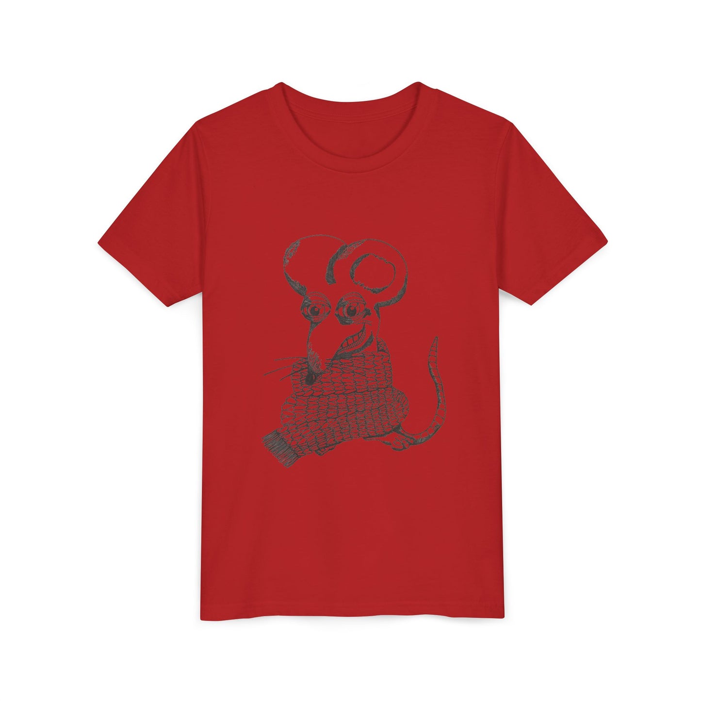 Adorable Knit Scarf Rat Youth Graphic Tee