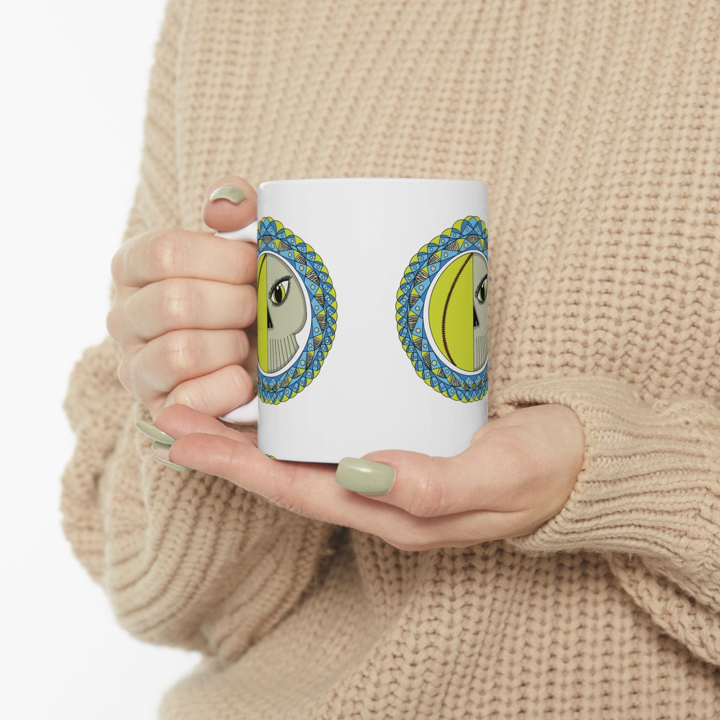 Softball Eyeball Mandala 11 oz Mug