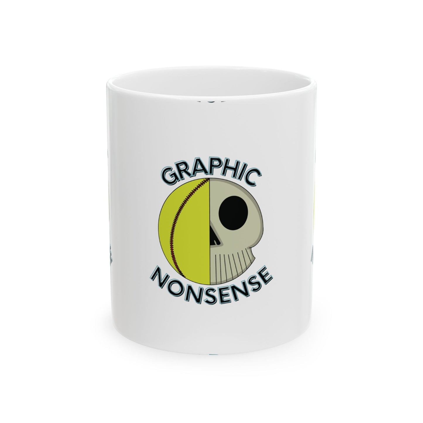 Graphic Nonsense Softball Skull 11 oz Mug