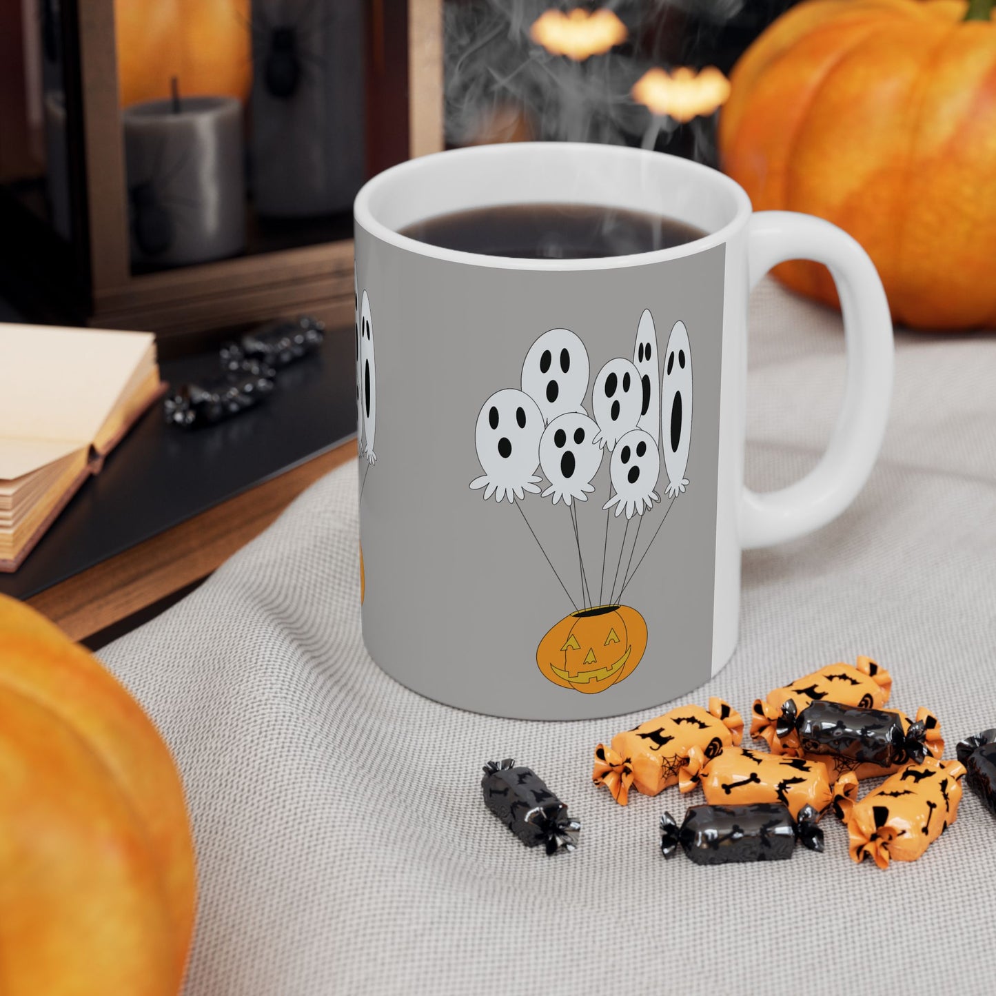 Halloween Ghosts Mug - Spooky Ceramic Cup