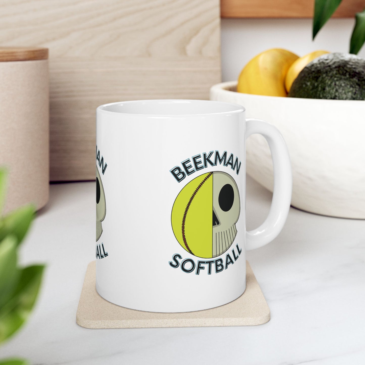 Beekman Softball Skull 11 oz Mug
