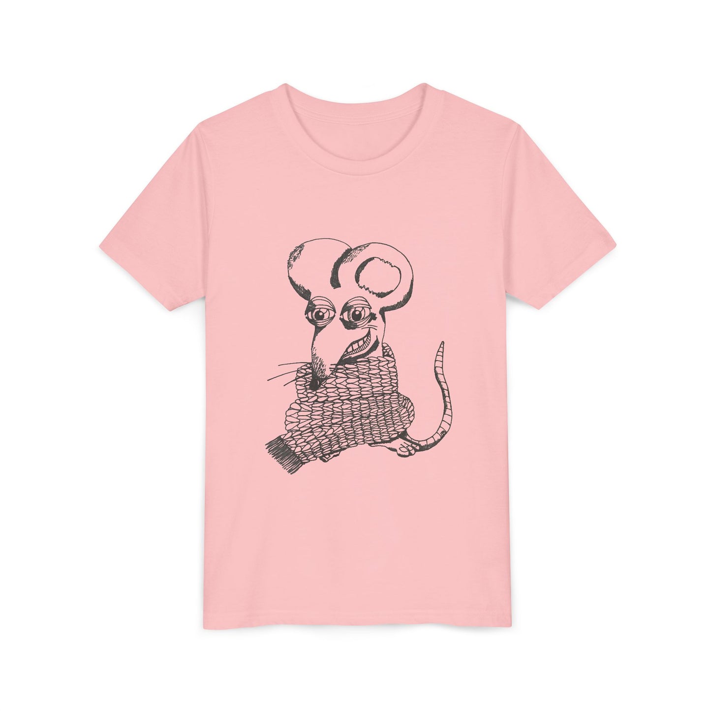 Adorable Knit Scarf Rat Youth Graphic Tee