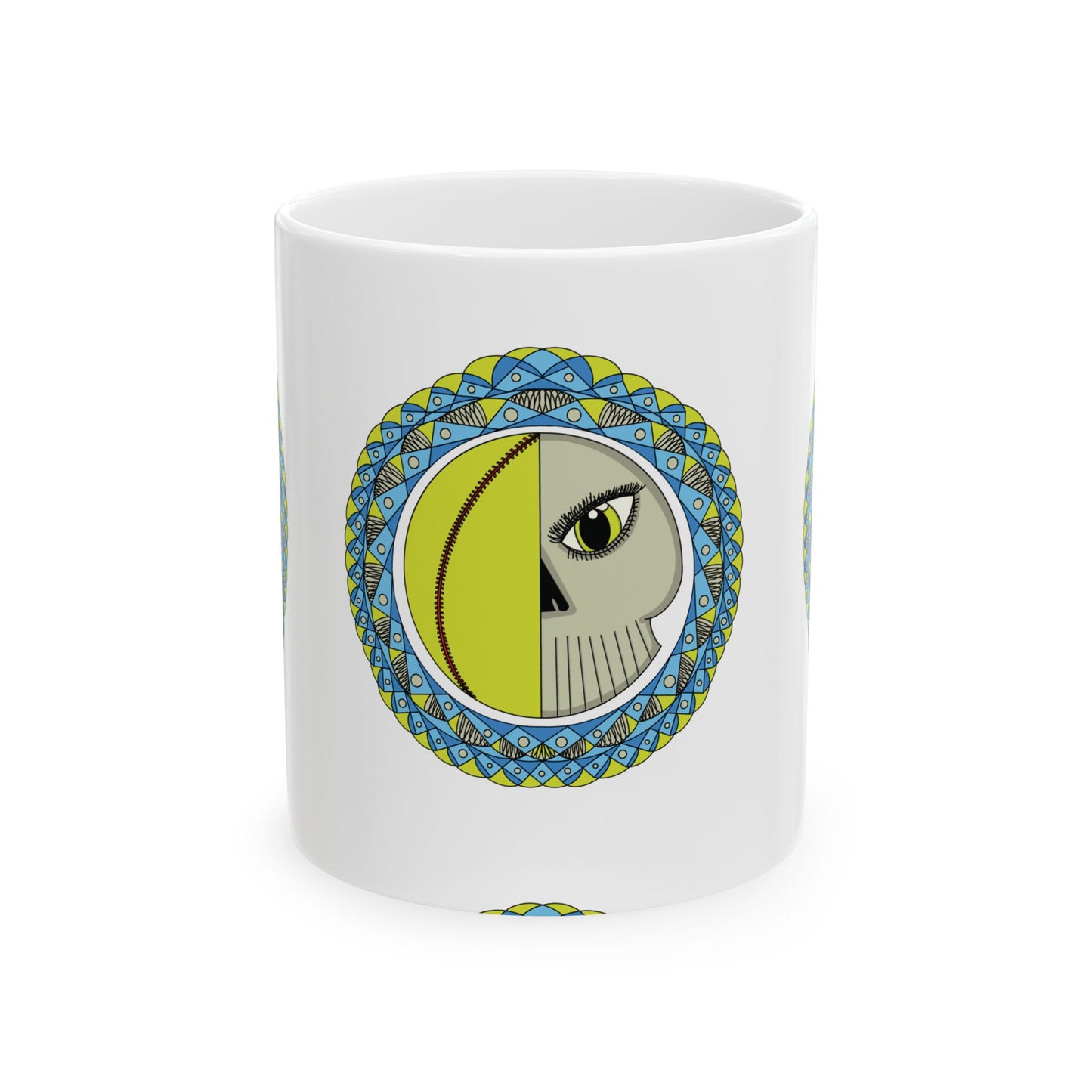 Softball Eyeball Mandala 11 oz Mug