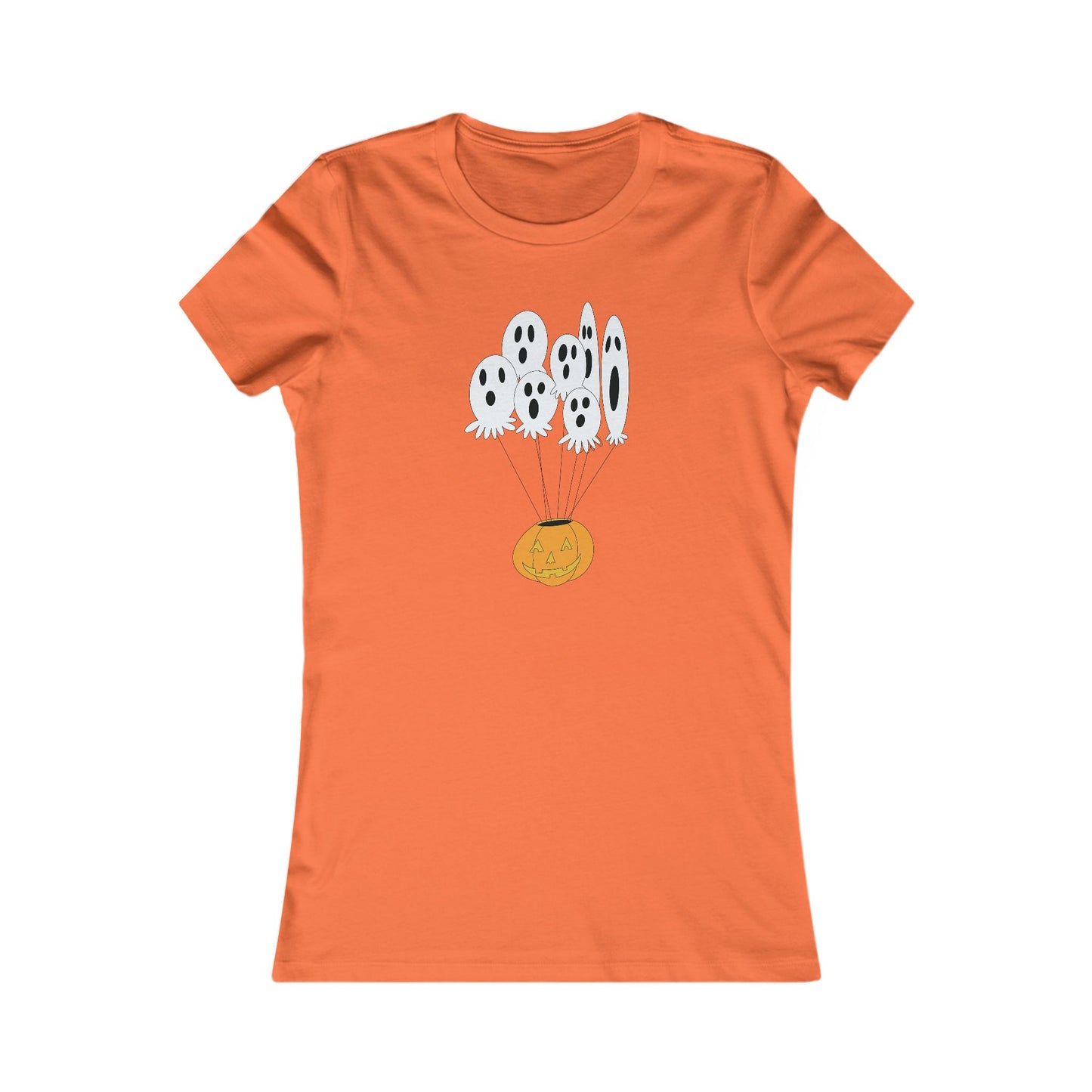 Halloween Ghost Boo-quet Jack O' Lantern Womens Graphic Tee