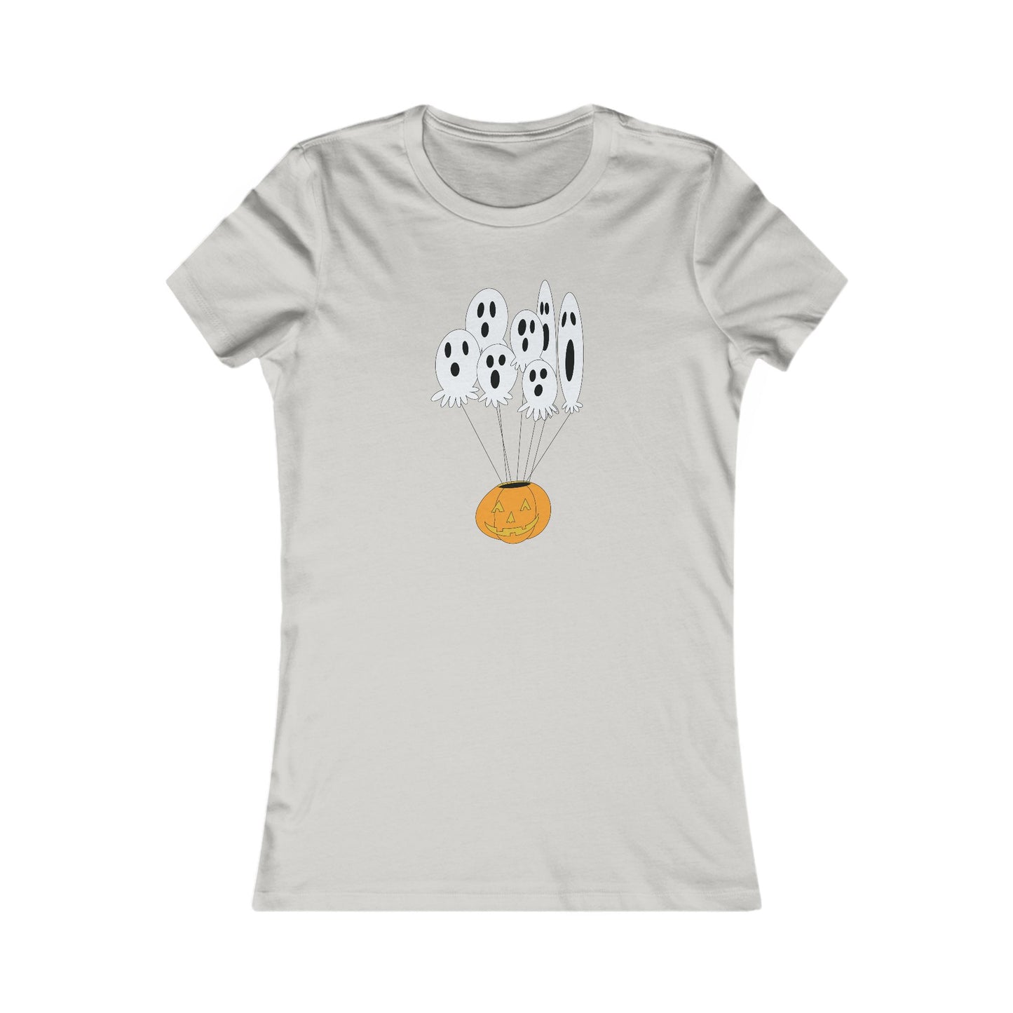 Halloween Ghost Boo-quet Jack O' Lantern Womens Graphic Tee