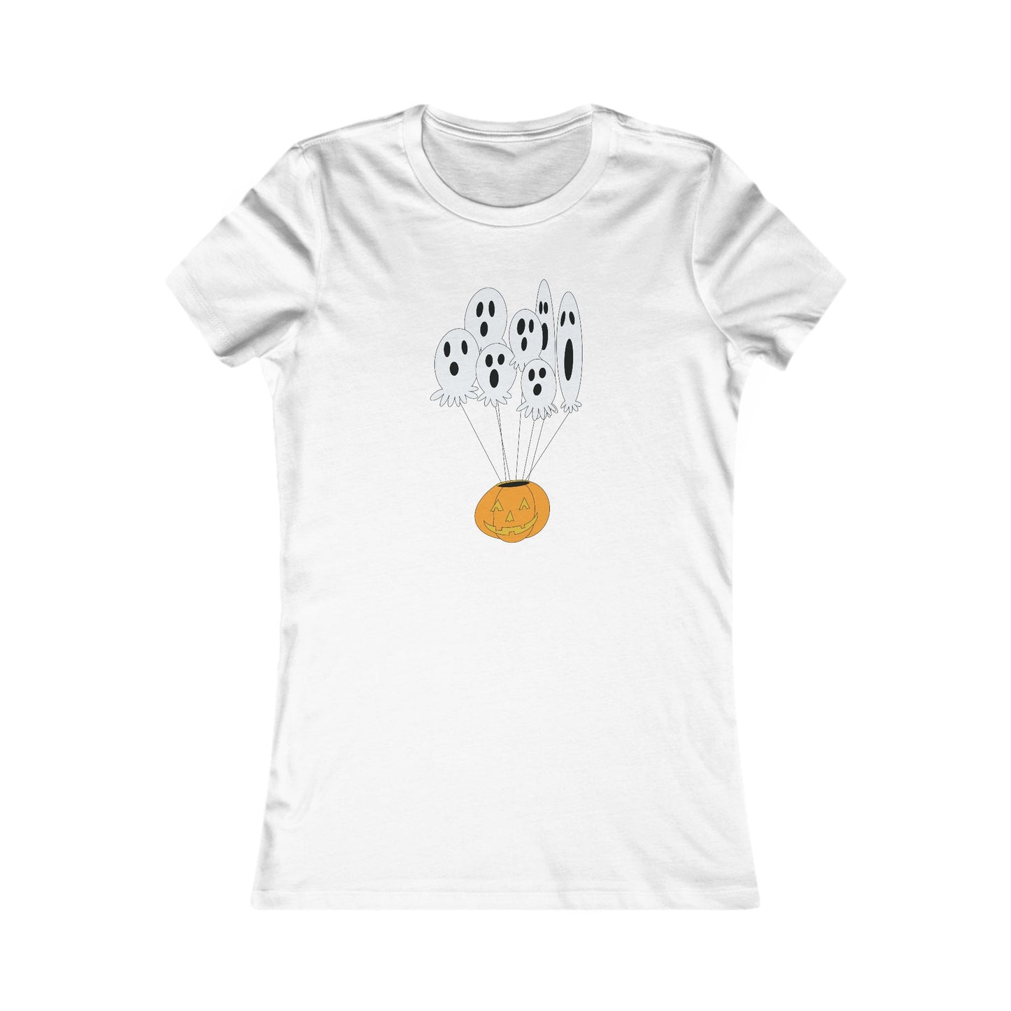 Halloween Ghost Boo-quet Jack O' Lantern Womens Graphic Tee