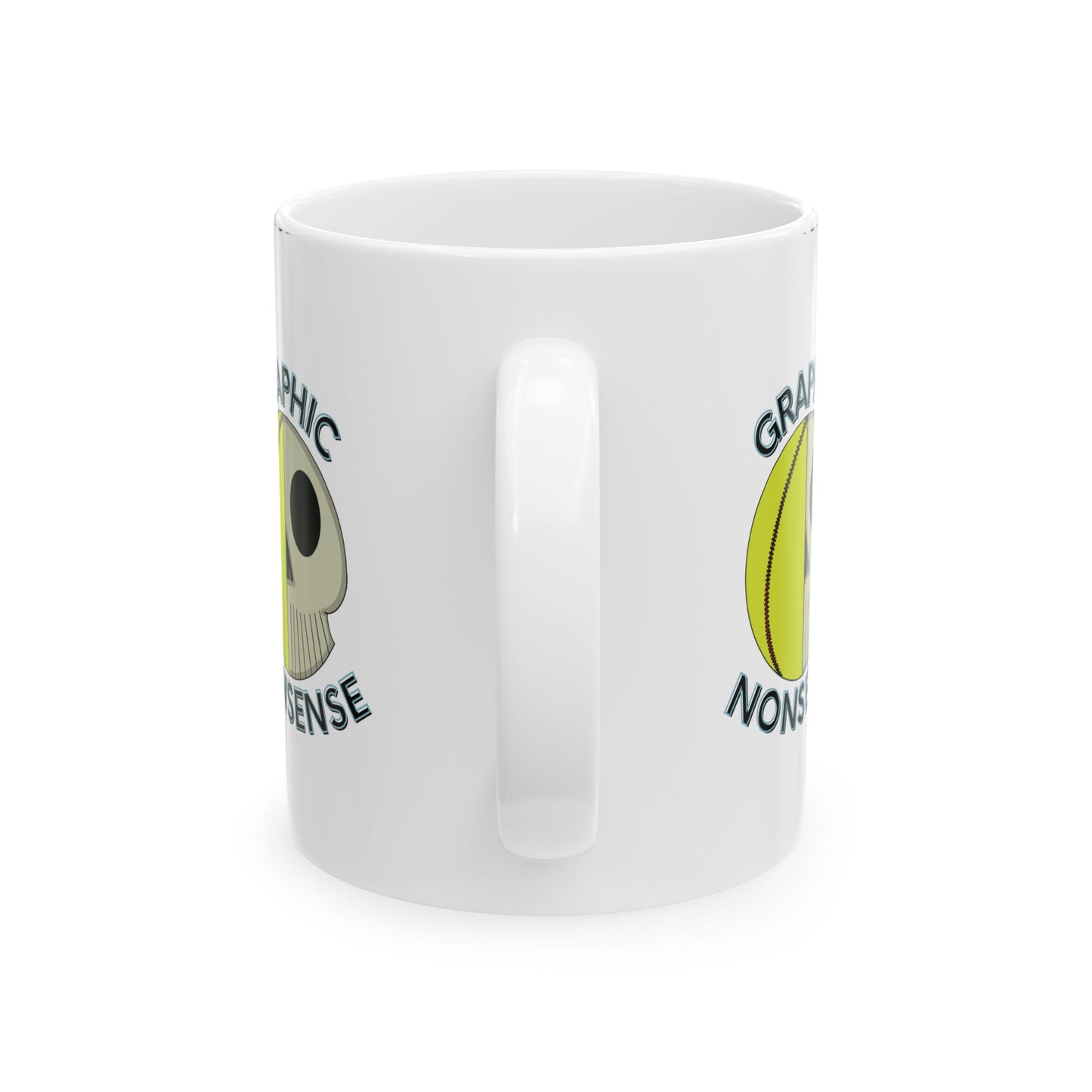 Graphic Nonsense Softball Skull 11 oz Mug