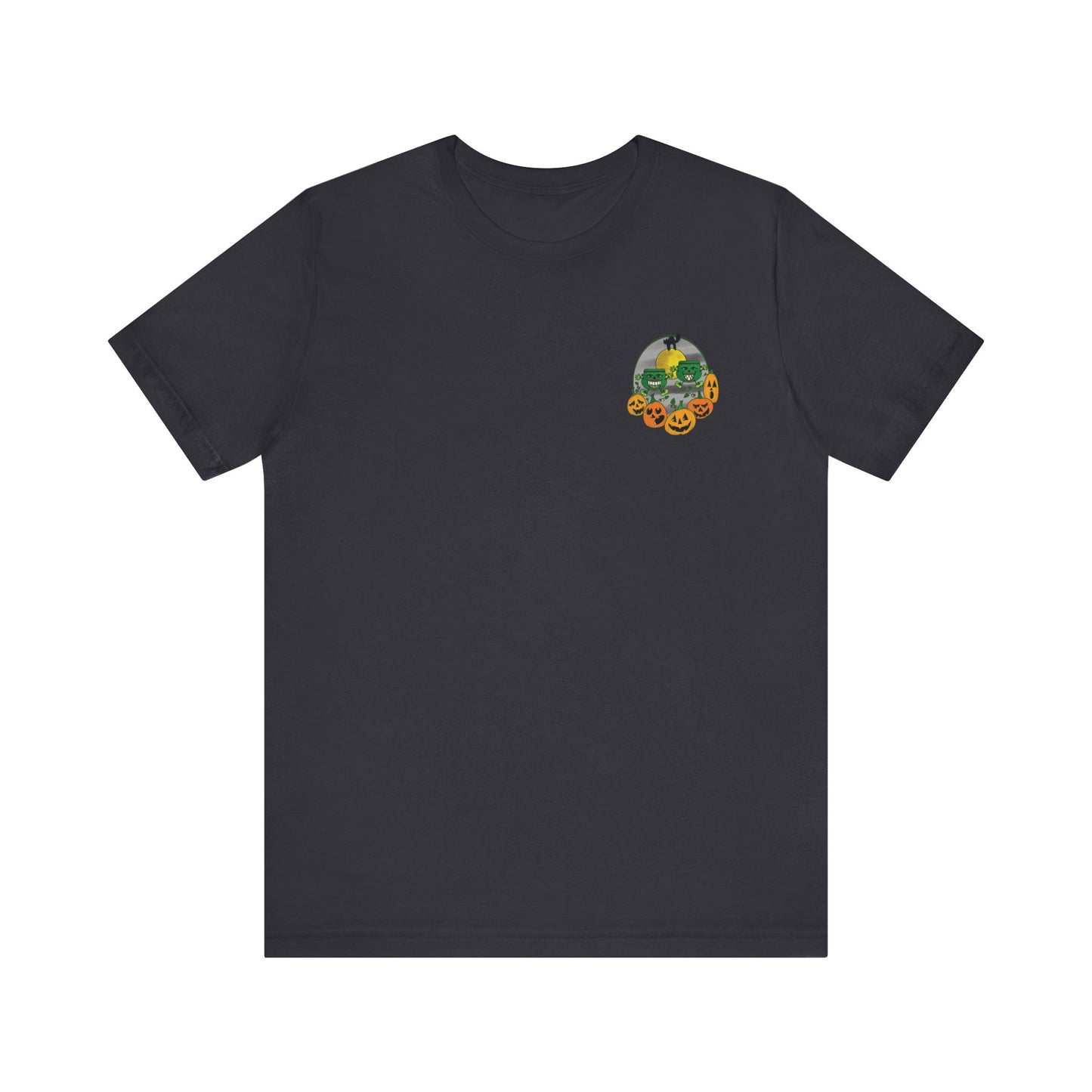 Happy Happy Halloween! Back Design Graphic T-Shirt Bella+Canvas 3001 Shirt