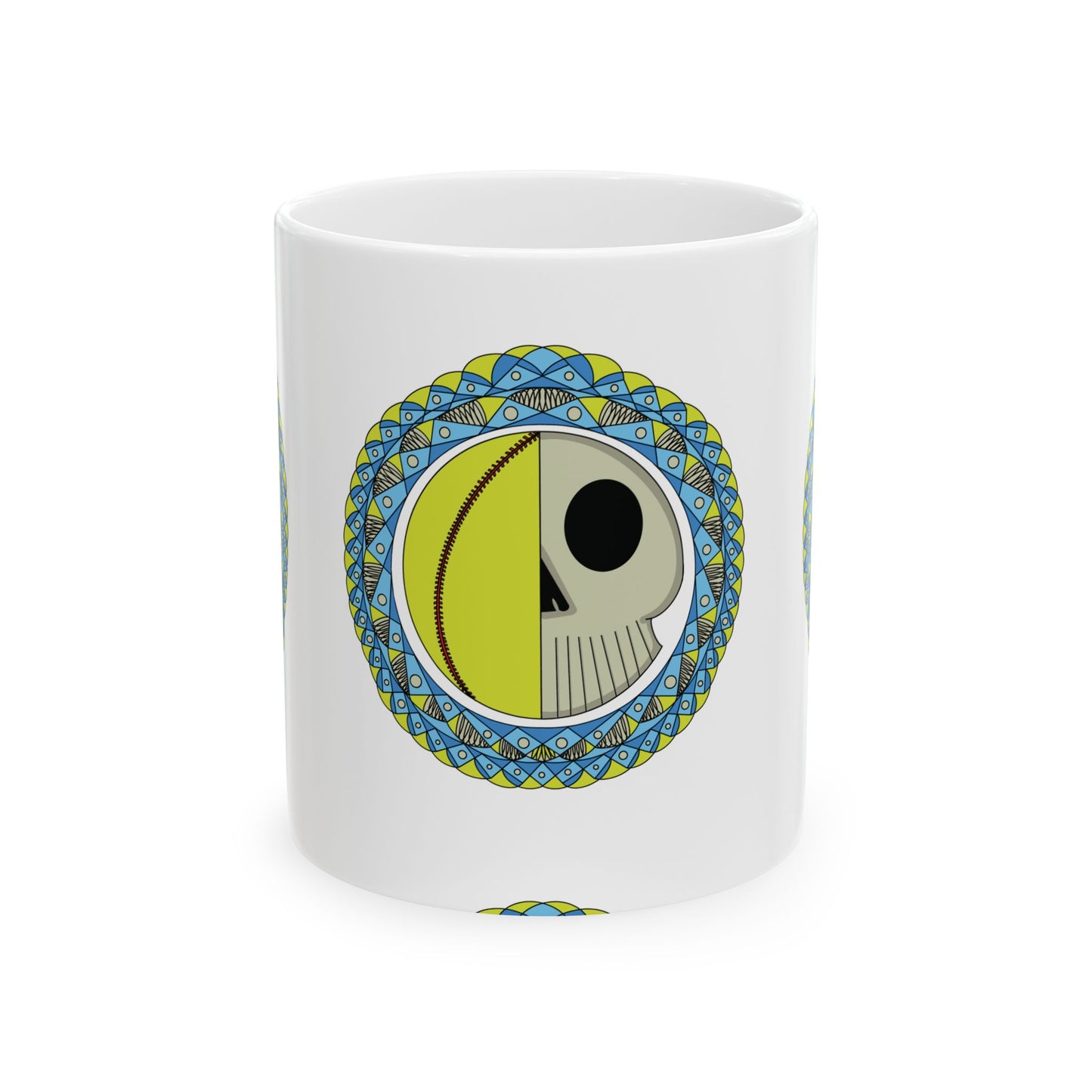 Softball Skull Mandala 11 oz Mug
