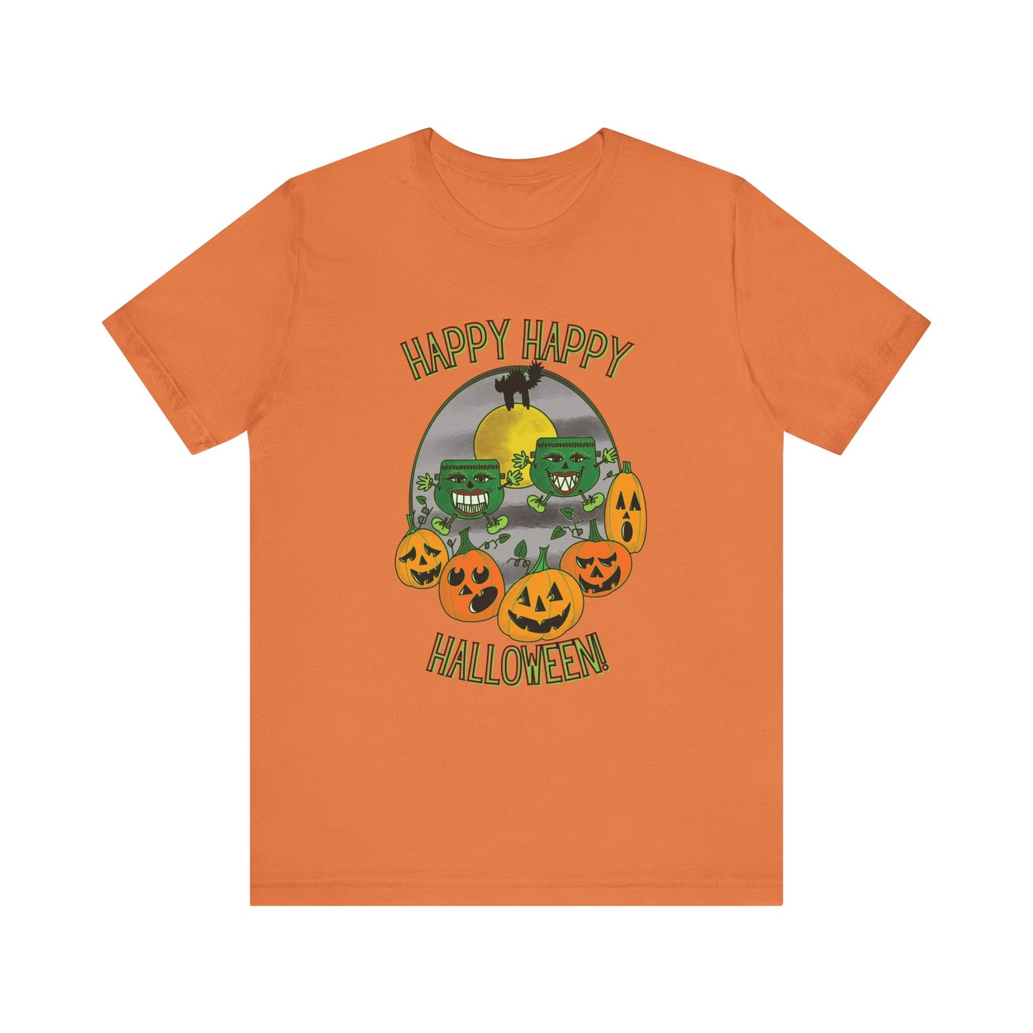 Happy Happy Halloween! Front Design Graphic T-Shirt Bella+Canvas 3001 Shirt