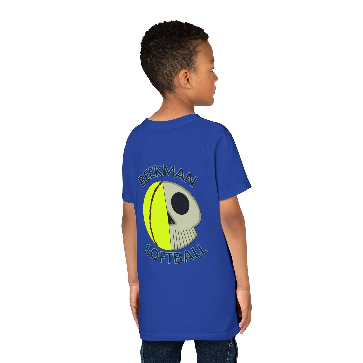 Beekman Softball Skull Youth Tee - Back Design