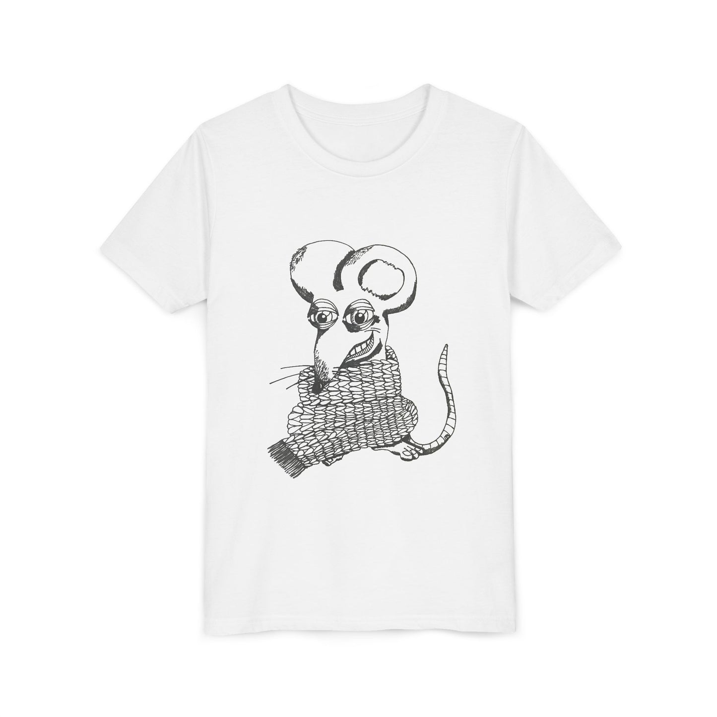 Adorable Knit Scarf Rat Youth Graphic Tee