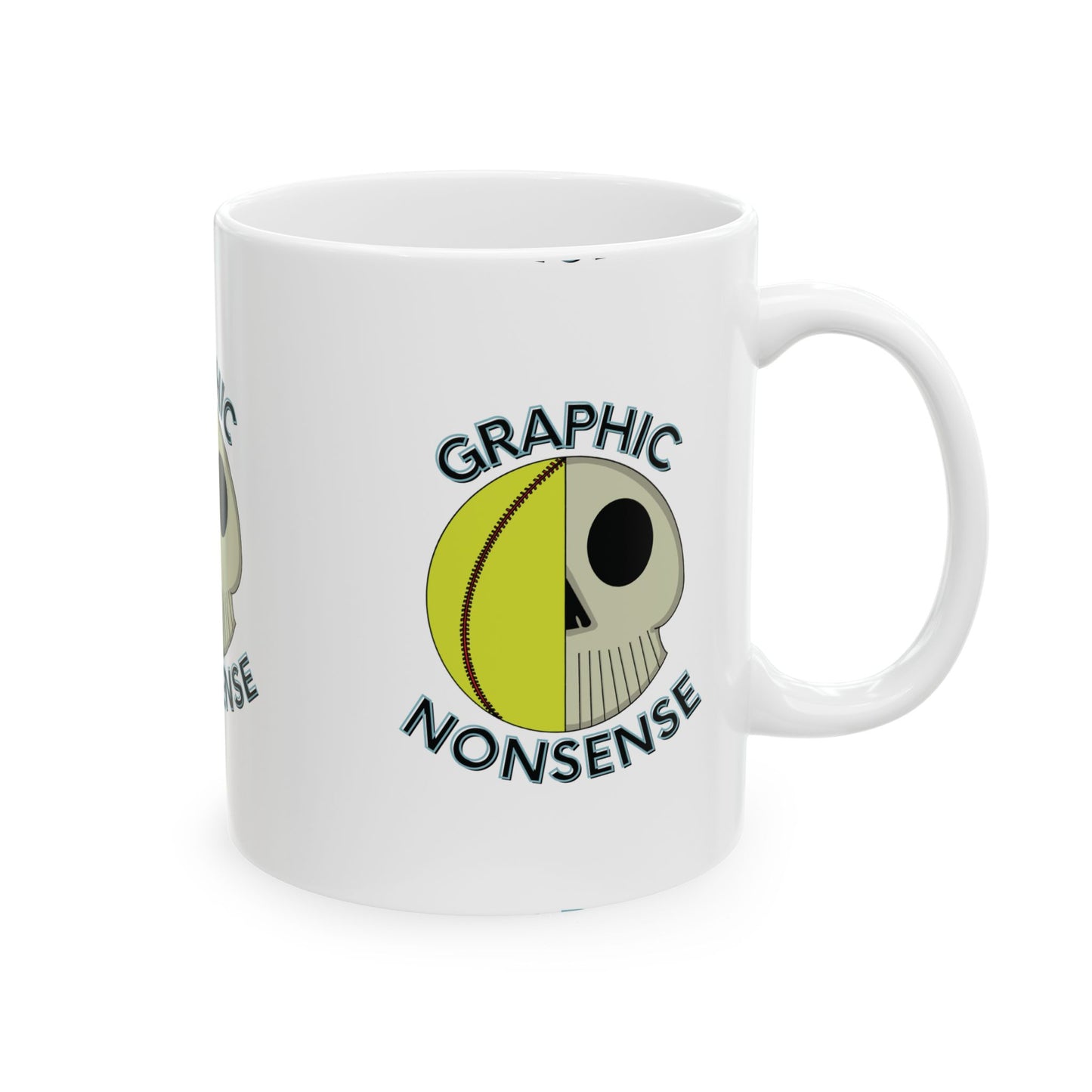 Graphic Nonsense Softball Skull 11 oz Mug