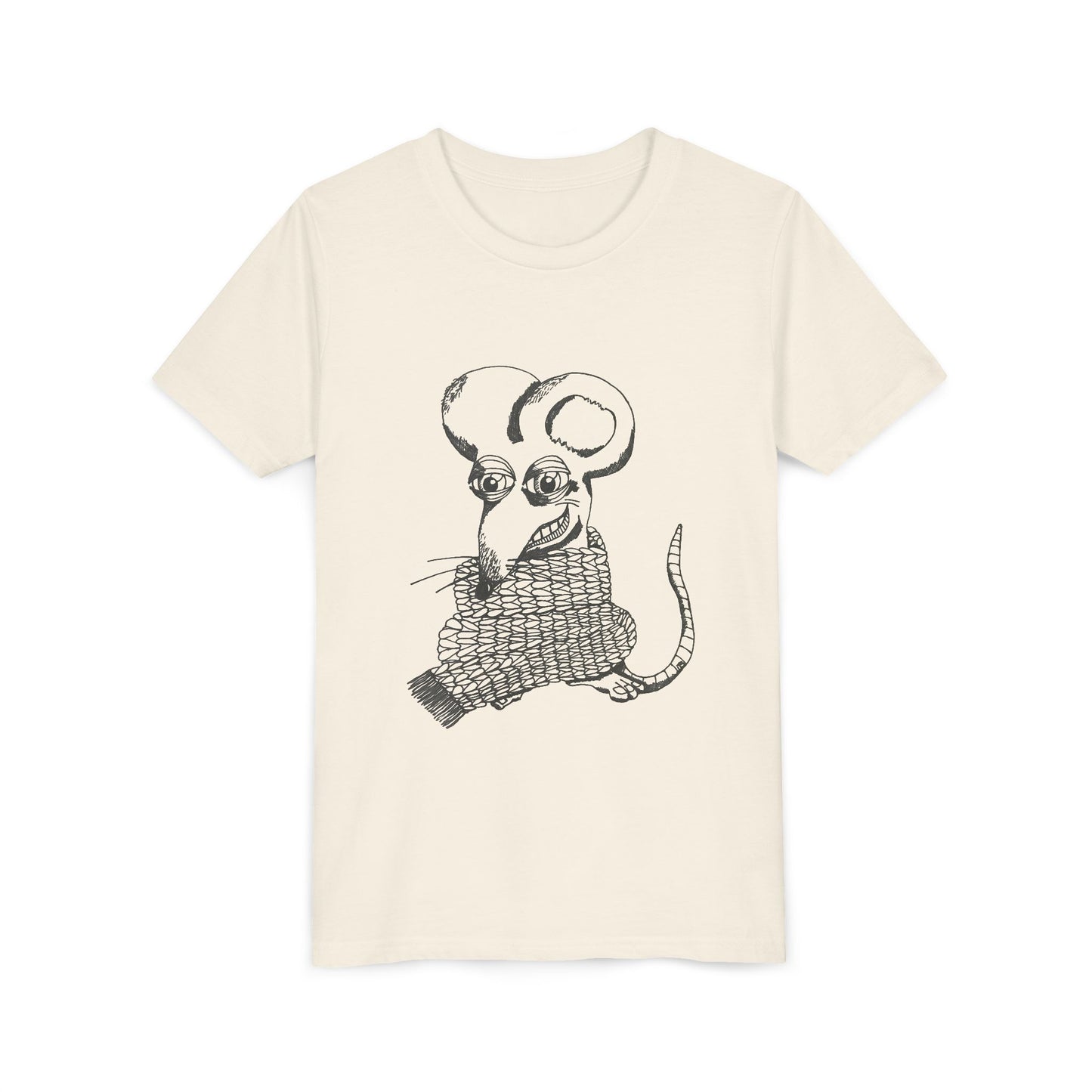 Adorable Knit Scarf Rat Youth Graphic Tee