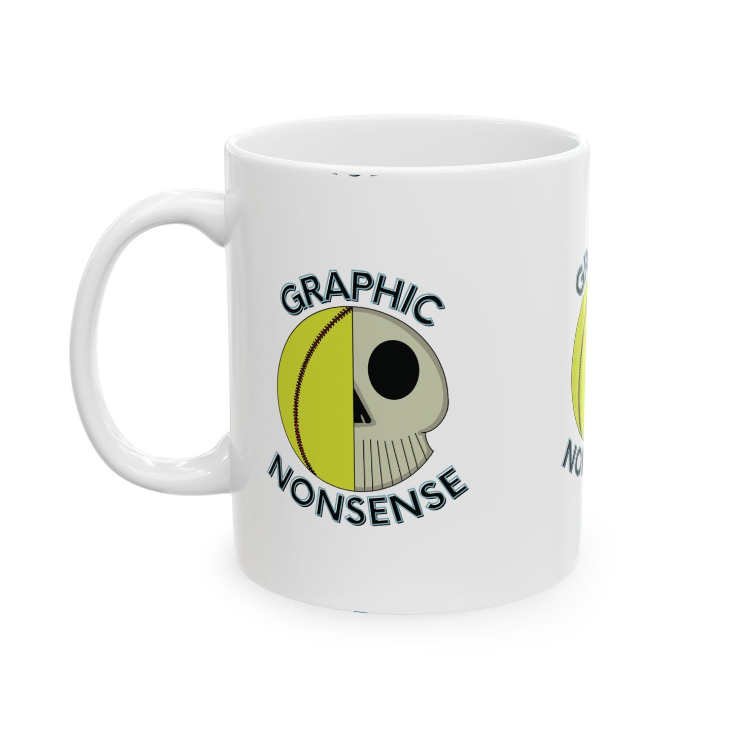 Graphic Nonsense Softball Skull 11 oz Mug