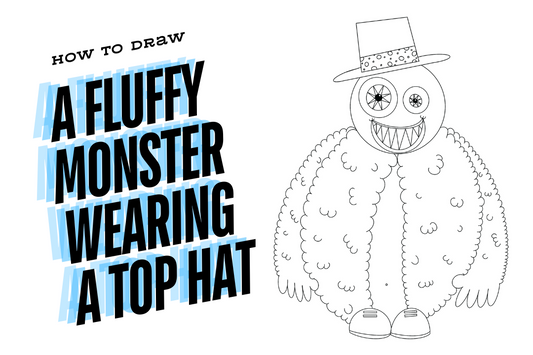 How To Draw a Fluffy Monster Wearing A Top Hat