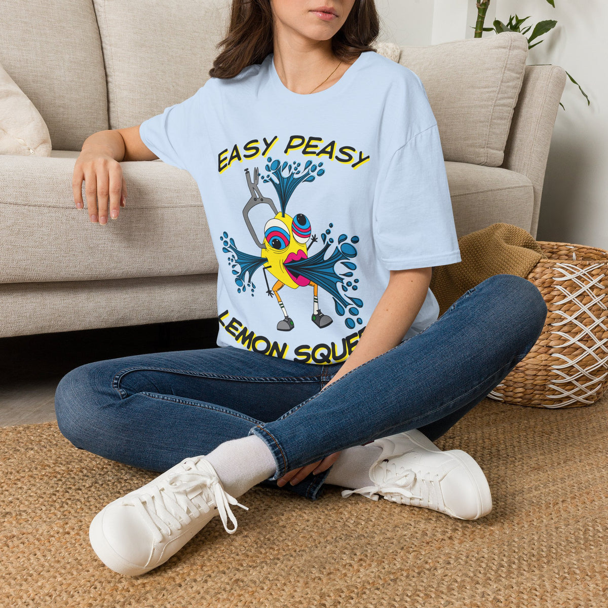 Easy Peasy Lemon Squeezy Unisex Softstyle T-Shirt Front Design