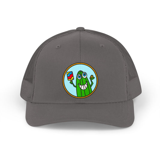 Pickleball Pickle Guy Trucker Retro Hat