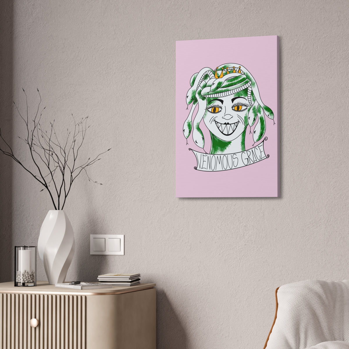 Venomous Grace Stretched Canvas Wall Art
