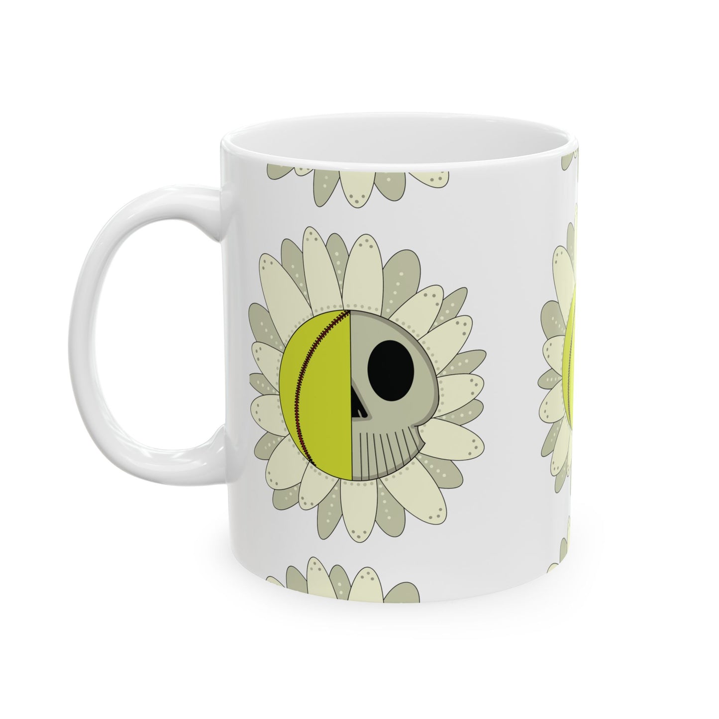 Softball Skull Daisy 11 oz Mug