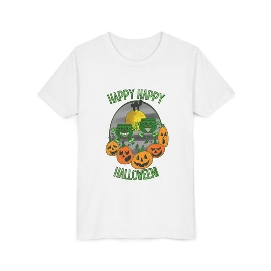 Happy Happy Halloween! Monster And Jack O' Lantern Youth Graphic Tee