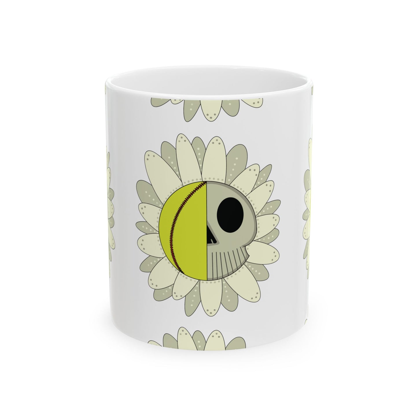 Softball Skull Daisy 11 oz Mug