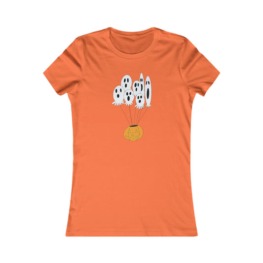 Halloween Ghost Boo-quet Jack O' Lantern Womens Graphic Tee