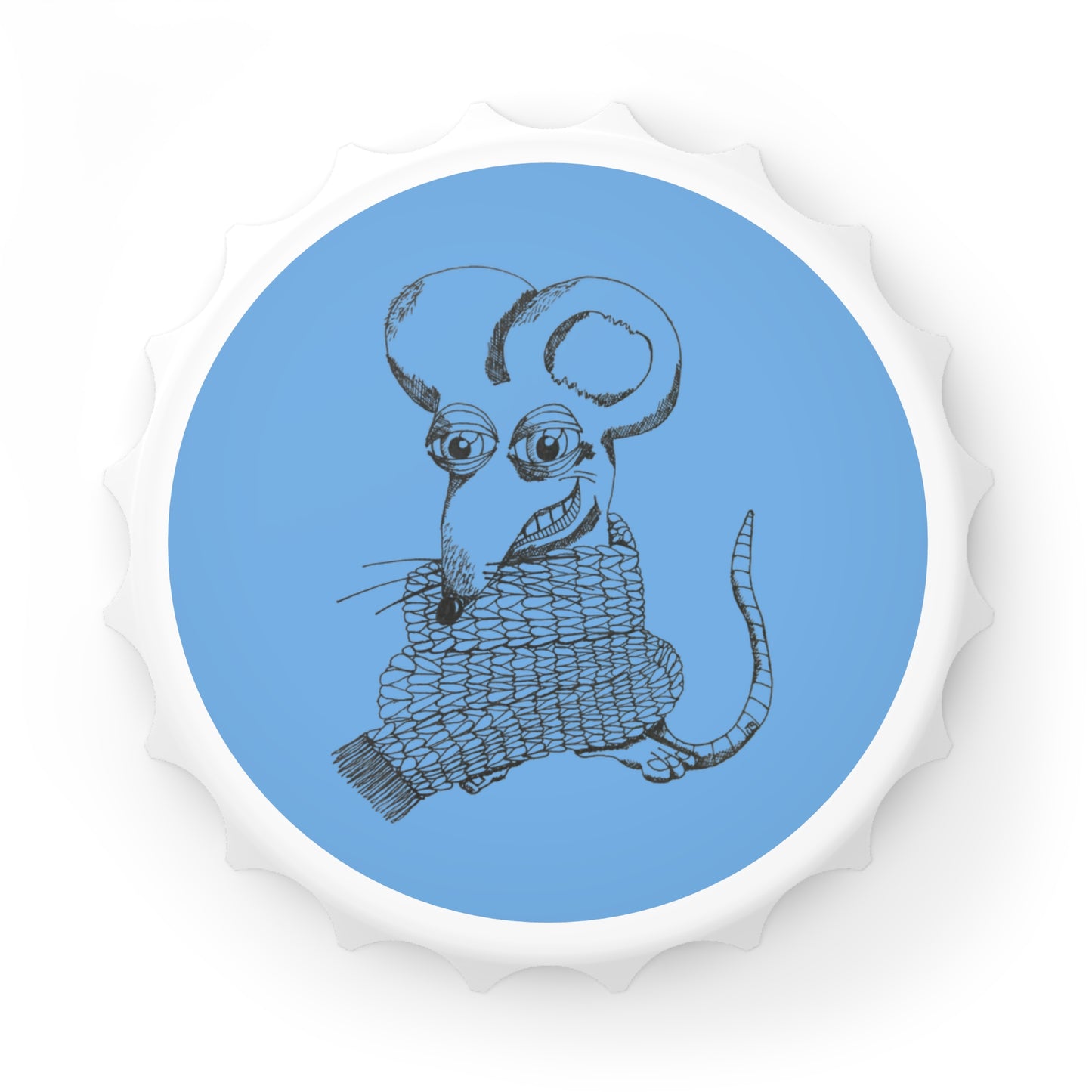 Rat in a Knit Scarf Bottle Opener