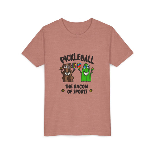 Pickleball The Bacon Of Sports Youth Graphic Tee Front Design