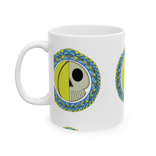 Softball Skull Mandala 11 oz Mug