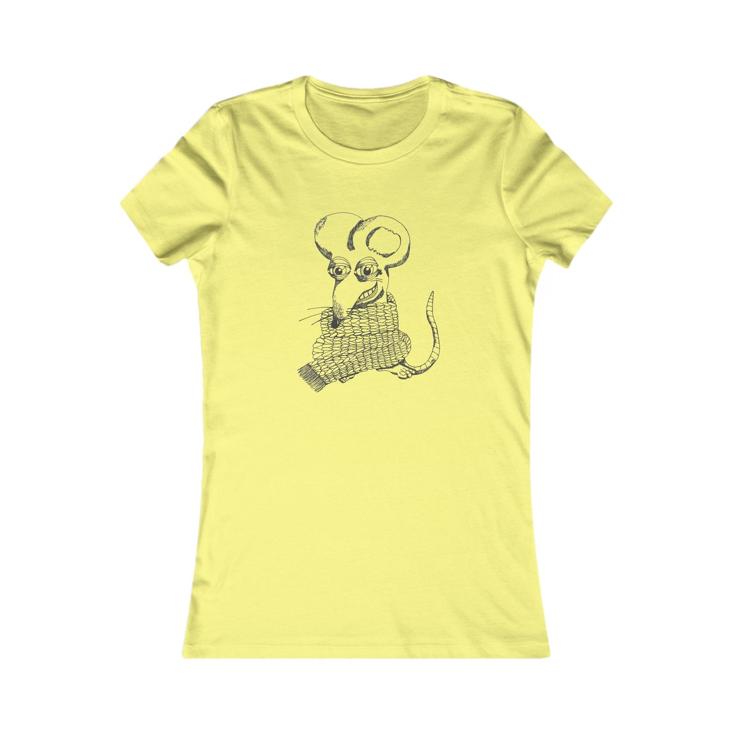 Knit Scarf Rat Tee Cute Womens Graphic T-Shirt