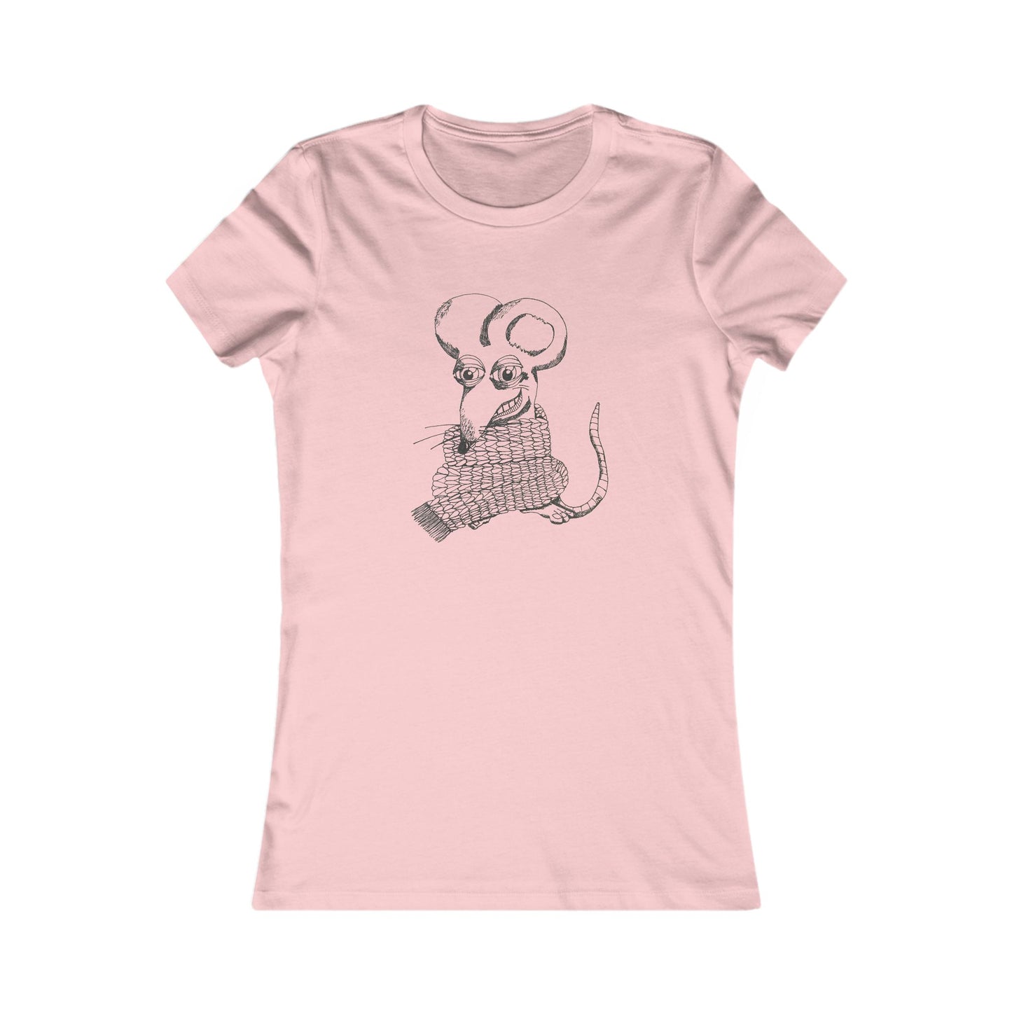 Knit Scarf Rat Tee Cute Womens Graphic T-Shirt