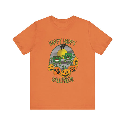 Happy Happy Halloween! Front Design Graphic T-Shirt Bella+Canvas 3001 Shirt