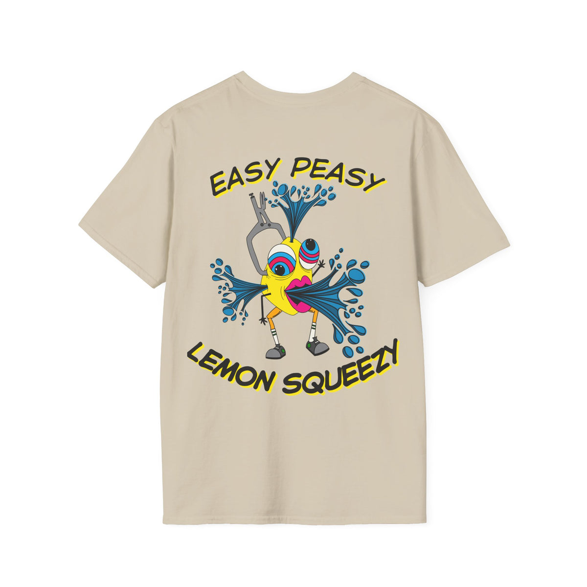 Easy Peasy Lemon Squeezy Unisex Softstyle T-Shirt Back Design