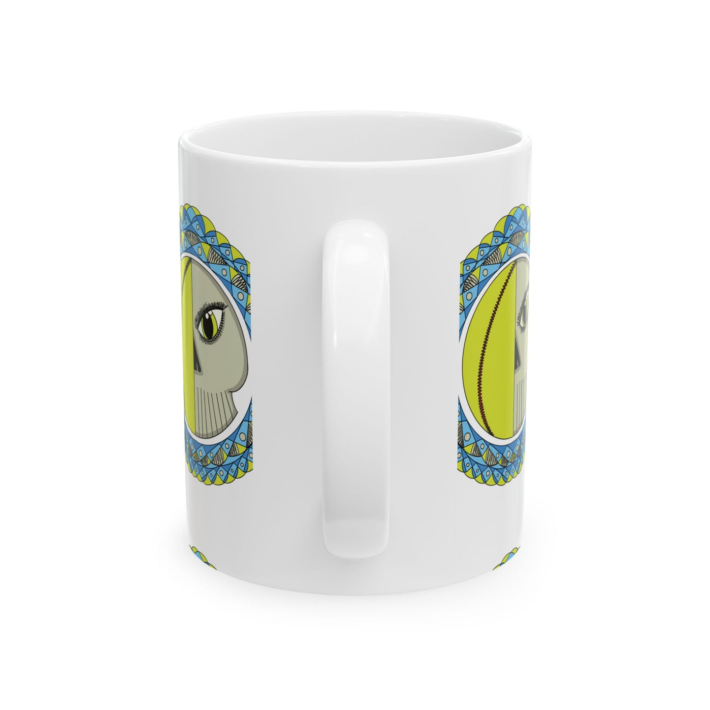 Softball Eyeball Mandala 11 oz Mug