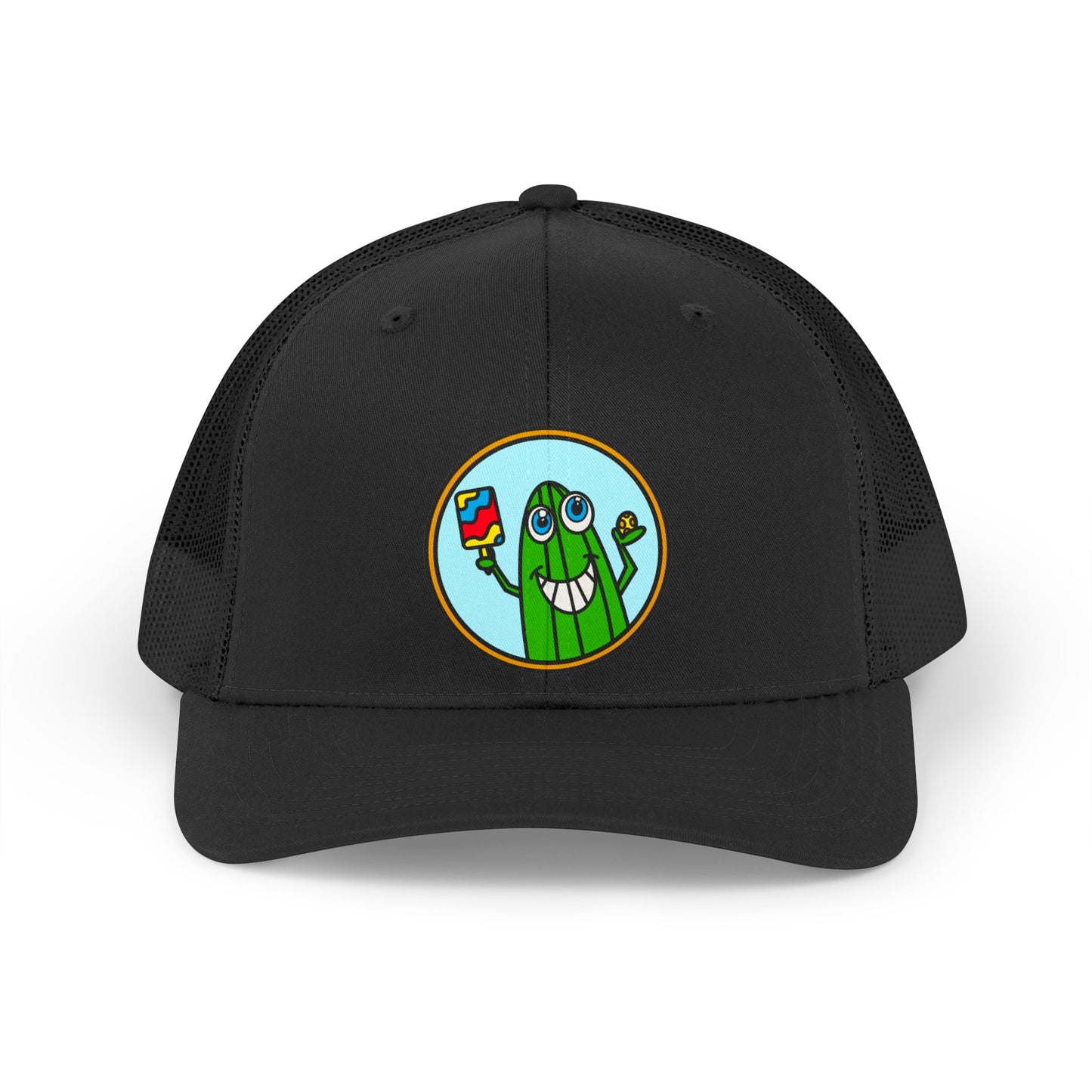Pickleball Pickle Guy Trucker Retro Hat