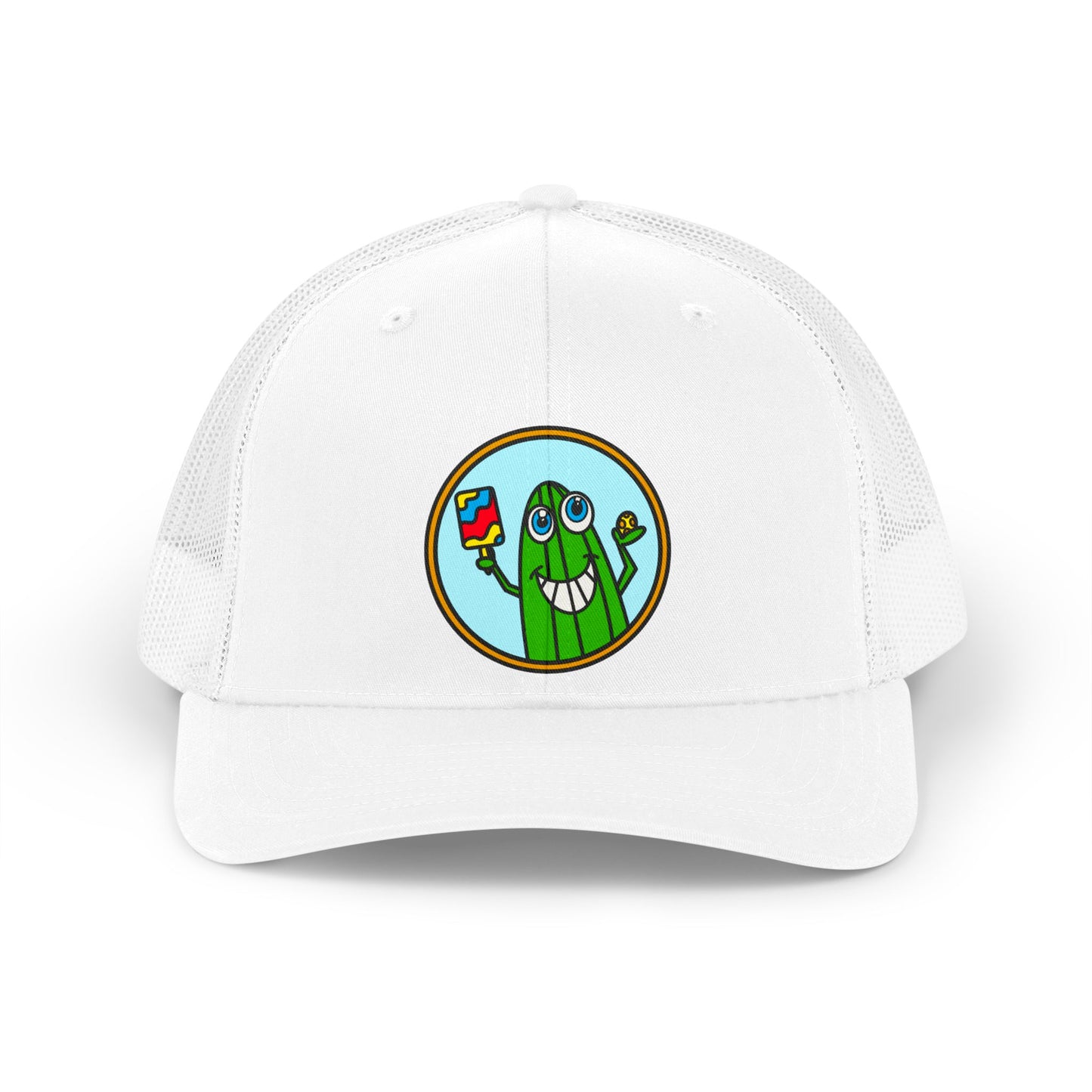 Pickleball Pickle Guy Trucker Retro Hat