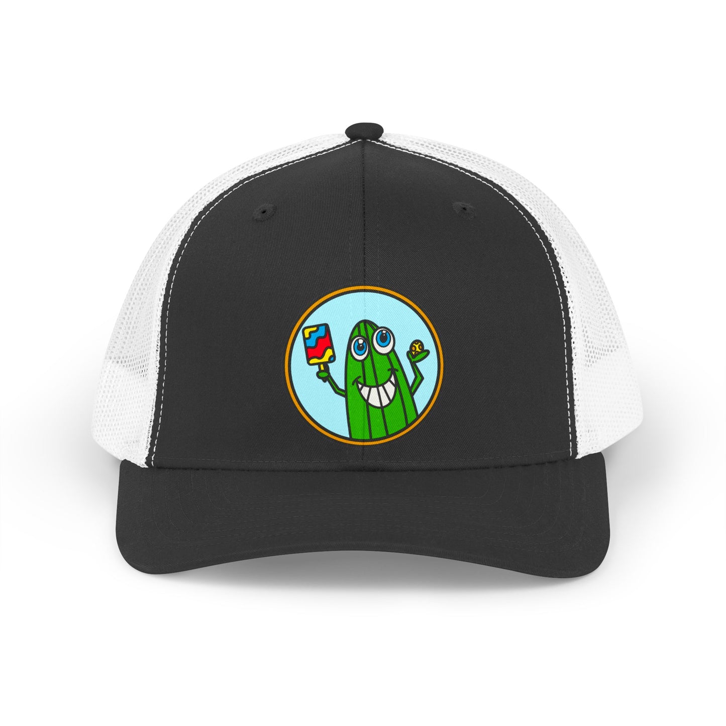 Pickleball Pickle Guy Trucker Retro Hat